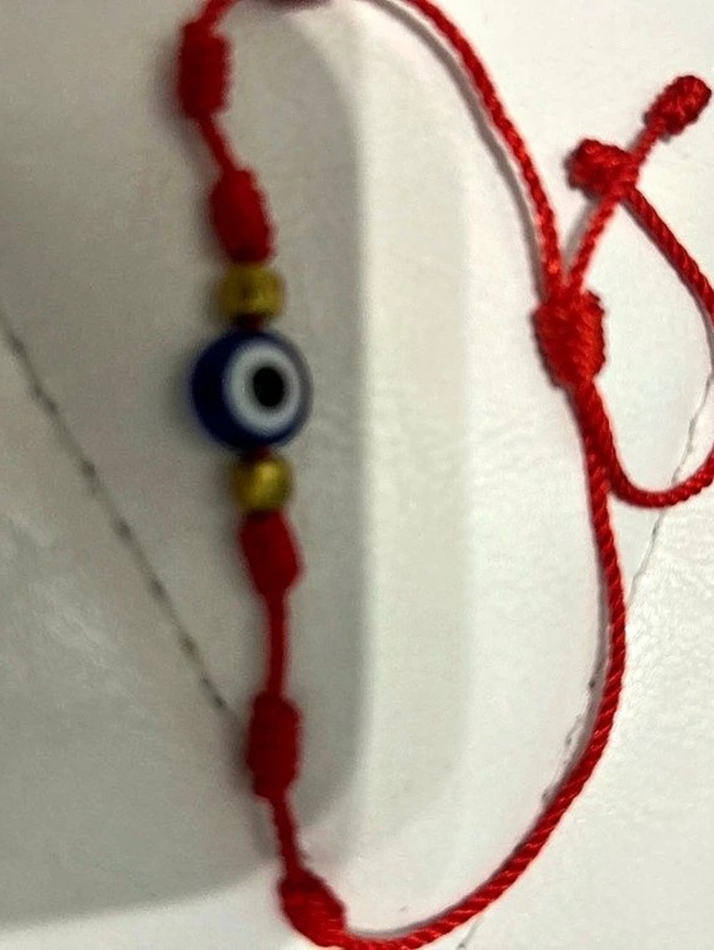 Red & Blue Evil Eye Cord Bracelet Like New